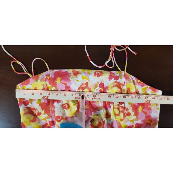 Old Navy Fit & Flare Linen Blend Smocked Tie-Shoulder Mini Cami Dress Size XL - Picture 12 of 15